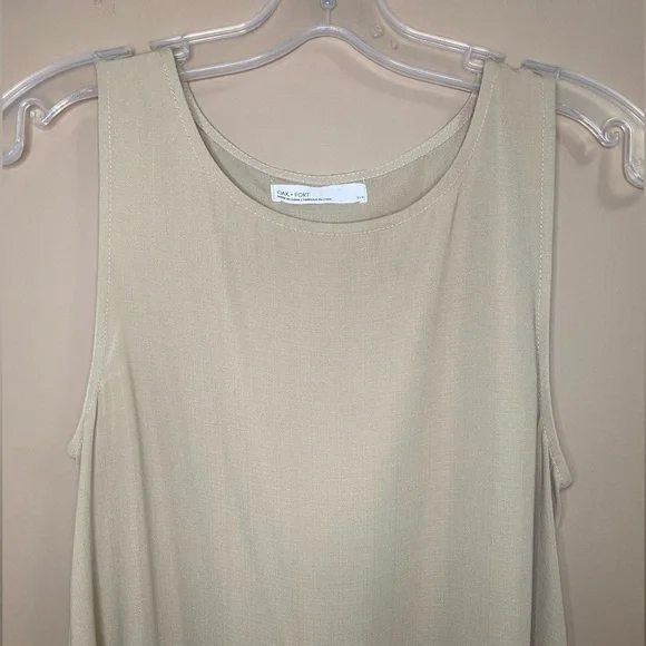 Oak + Fort Tan Beige Sleeveless Midi Dress - Picture 4 of 11
